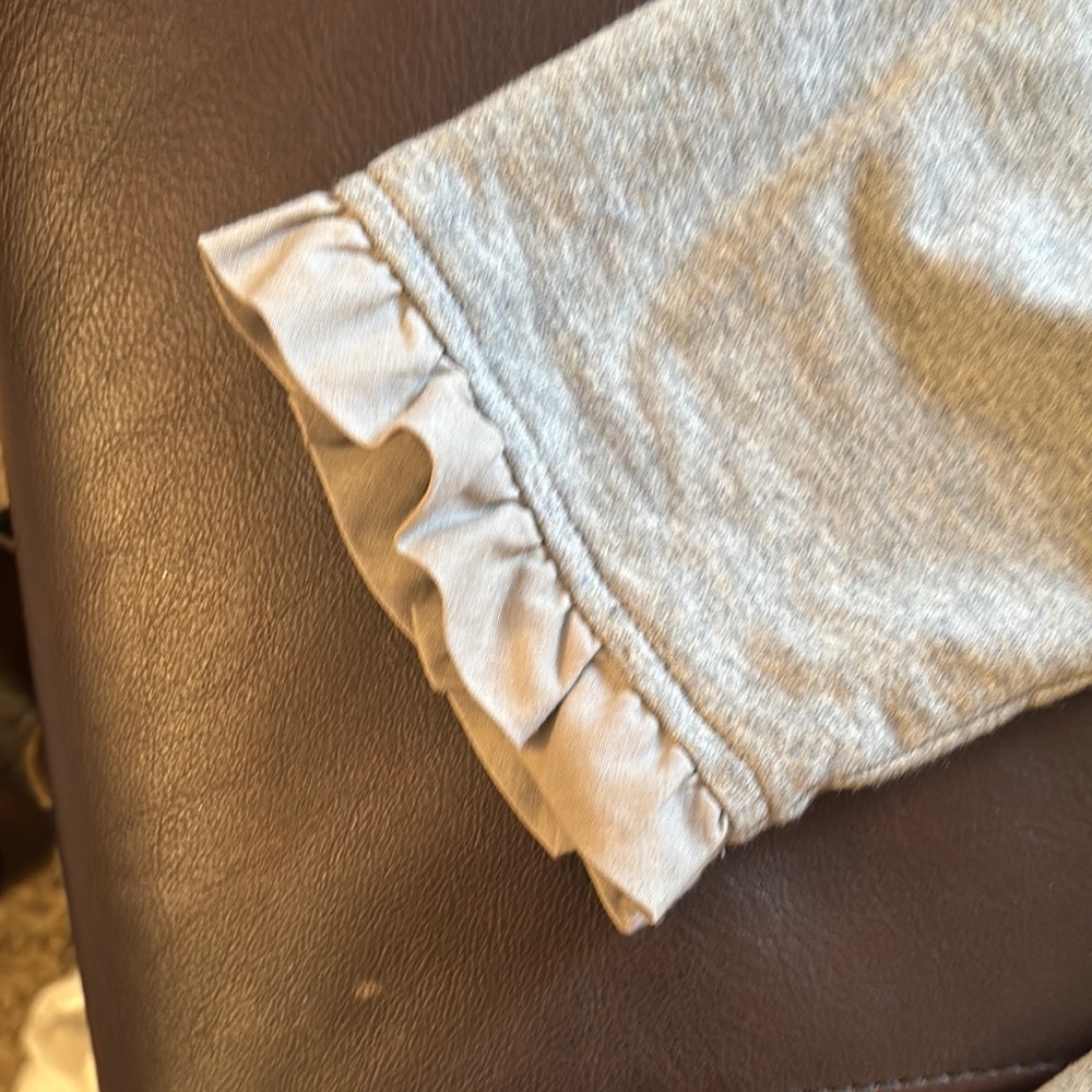 Gray Ruffled Button-Up Jacket - image 4